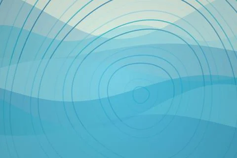 Blue abstract wave pattern with curved lines and circles Stock Photos