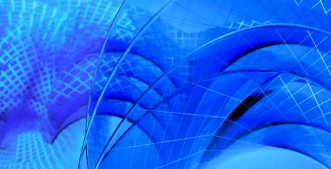 Blue abstract waves on a blue background Stock Illustration