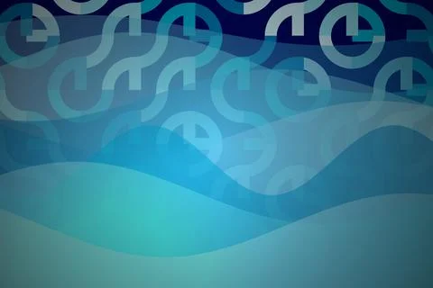 Blue abstract waves with swirling patterns and smooth lines Stock Illustration