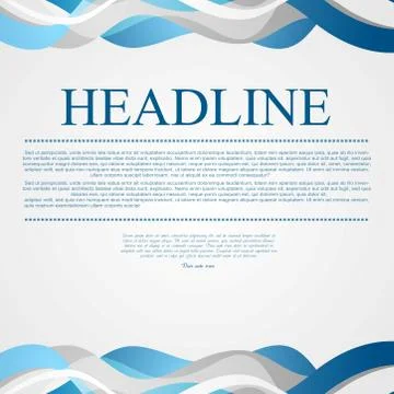 Blue abstract waves vector background Illustrazione stock