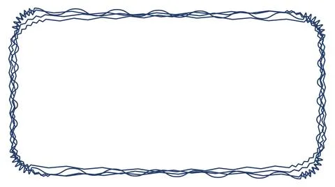 Blue abstract wavy rectangular border graphic resource element with artistic Stock-Illustration