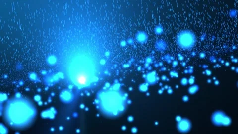 Blue Abstract Winter Background with Glowing Snow Particles and Bokeh Lights Stock Footage 342369043