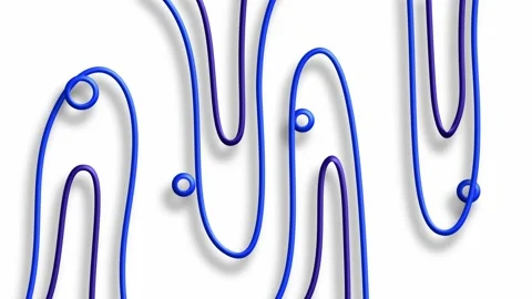 Blue abstract wires creating dynamic looping path Stock Footage 323156599
