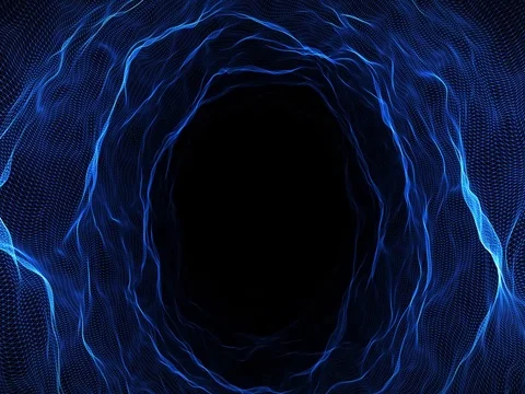 Blue abstract wiry tunnel fast wormhole flight 動画素材 72629094