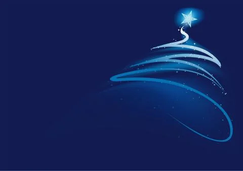 Blue Abstract Xmas Tree Stock Illustration
