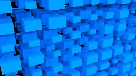 Blue abstraction with a large number of rectangular cubes.  Illustrazione stock