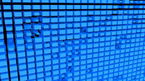 Blue abstraction with a large number of rectangular cubes.  Illustrazione stock