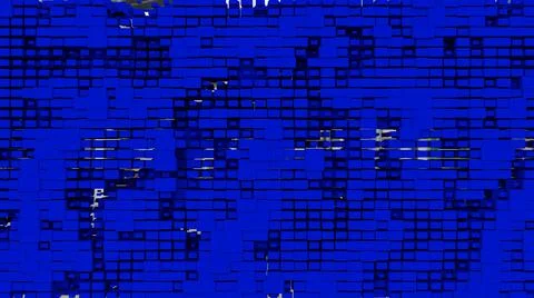 Blue abstraction with lots of cubic elements of different sizes.  Stock Illustration