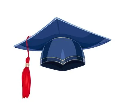 Blue academicic graduation cap Stock Illustration