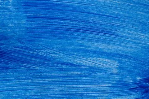 A blue acrylic brushstroke on a light background with pronounced texture an.. Stock Illustration