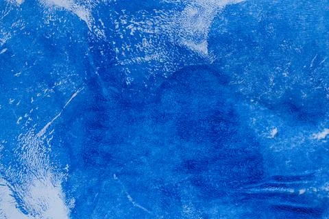 A blue acrylic brushstroke on a light background with pronounced texture an.. Stock Illustration