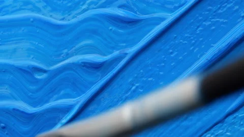 Blue acrylic paint. Stock Footage 143615514