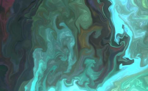 Blue acrylic pattern with fluid wavy shapes Stock Photos
