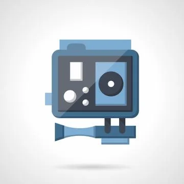 Blue action camera flat vetor icon Ilustración de archivo