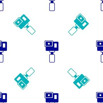 Blue Action extreme camera icon isolated seamless pattern on white background Stock Illustration