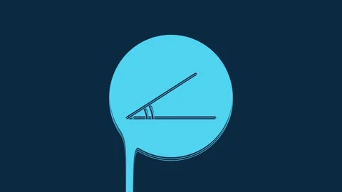Blue Acute angle of 45 degrees icon isolated on blue background. 4K Video motion Stock Footage 235773468