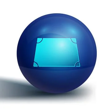 Blue Acute trapezoid shape icon isolated on white background. Blue circle button Illustrazione stock