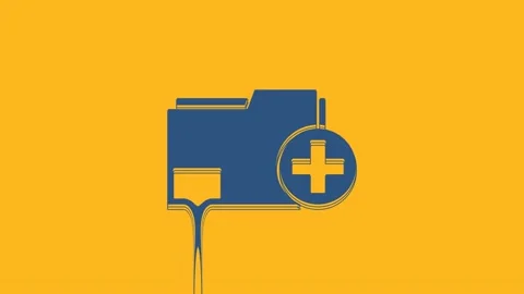 Blue Add new folder icon isolated on orange background. New folder file. Copy Stock Footage 234715406