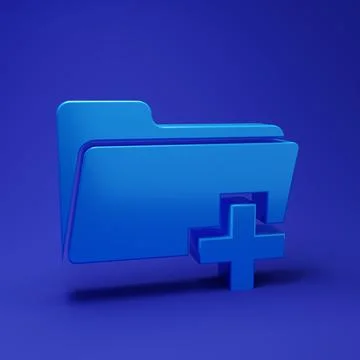 Blue Add new folder icon isolated on blue background. New folder file sign... Stockillustratie