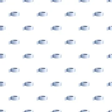 Blue adhesive tape rolls creating seamless pattern background Stock Illustration