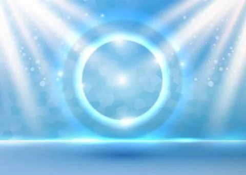 Blue advisement background with sun light effect Stock Illustration