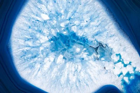 Blue agate cut cross section Stock Photos