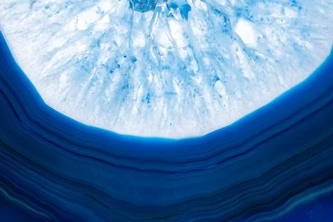 Blue agate cut cross section Foto stock