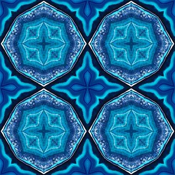 Blue agate seamless pattern of marble , illustration of exotic stone for fabric Stock Illustration