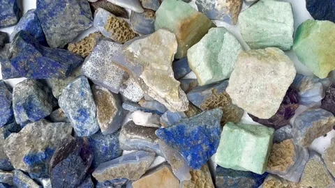 Blue agate stones Stock Footage 240390564