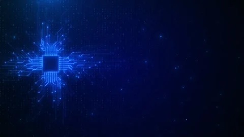 Blue AI Chip Circuit Background Stock Footage 333852037