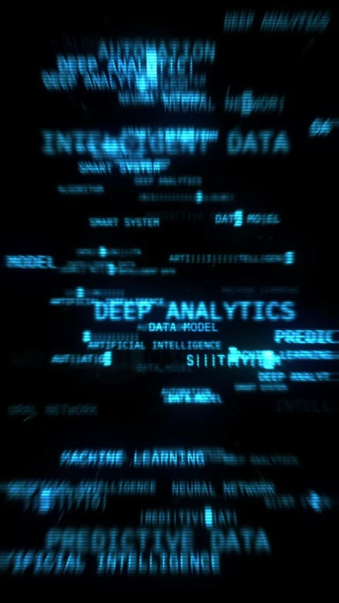 Blue AI Data Typography Background Loop | Artificial Intelligence Motion Gr.. Stock Footage 325007108