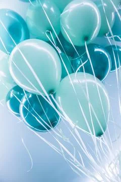 Blue air ballons background Stock Photos