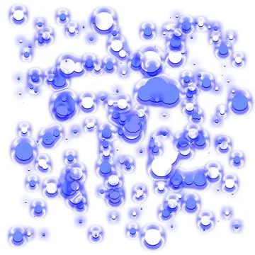 Blue Air Bubbles in Clear Water Abstract Background Stock Illustration