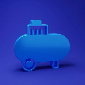 Blue Air compressor icon isolated on blue background. Minimalism concept. 3.. Illustrazione stock