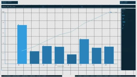 Blue Air Traffic Control Data Graph HUD Element Stock Footage 336357719
