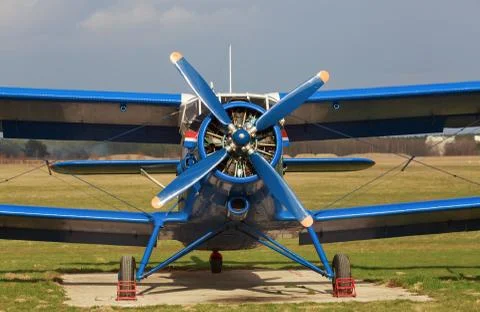 Blue airplane Stock Photos