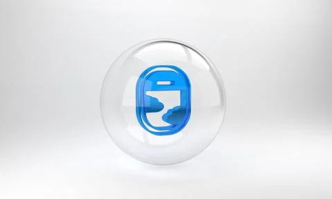 Blue Airplane window icon isolated on grey background. Aircraft porthole. Gla Illustrazione stock
