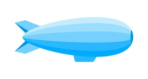 Blue airship isolated on white background Stock Illustration