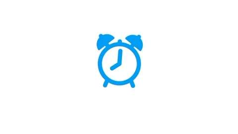Blue Alarm Clock Animation on White Background – Time Reminder Concept Vidéo 296845734