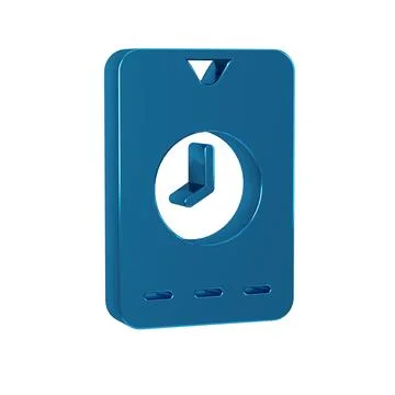 Blue Alarm clock app smartphone interface icon isolated on transparent back.. Stock Illustration