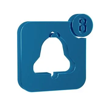 Blue Alarm clock app smartphone interface icon isolated on transparent back.. Stock Illustration