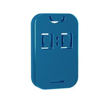 Blue Alarm clock app smartphone interface icon isolated on transparent back.. Stock Illustration