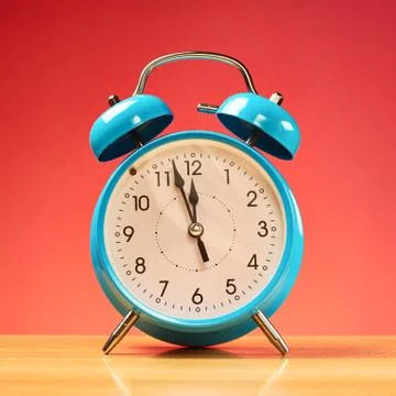 Blue alarm clock Stock Photos