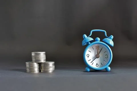 Blue alarm clock Stock Photos