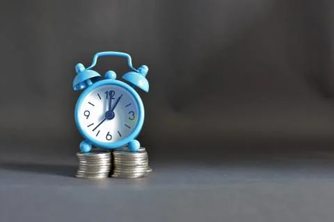 Blue alarm clock Stock Photos
