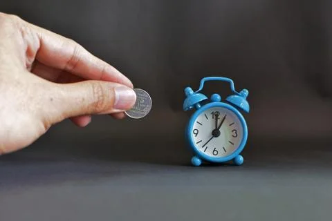 Blue alarm clock Stock Photos