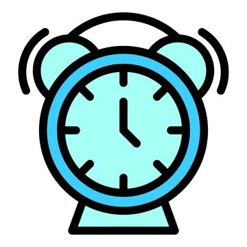 Blue alarm clock ringing loudly for wake up call 스톡 일러스트