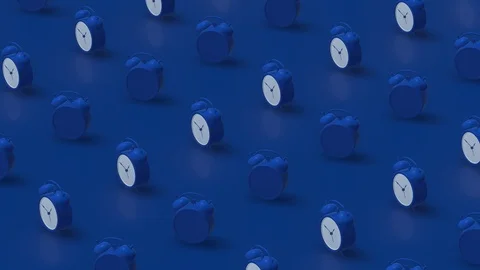 Blue alarm clock rotating. Abstract 3d animation. Stock Footage 121279210