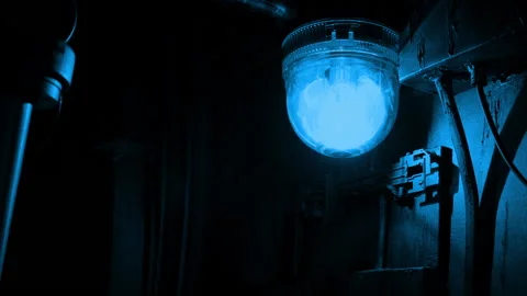Blue Alarm Light Flashing Looped Shot Stock Footage