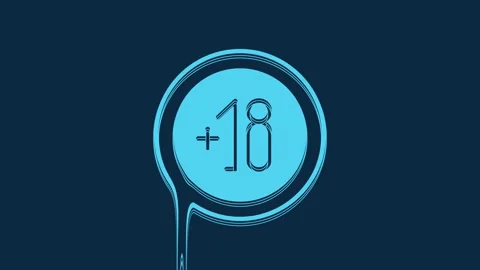 Blue Alcohol 18 plus icon isolated on blue background. Prohibiting alcohol Stock Footage 235773257